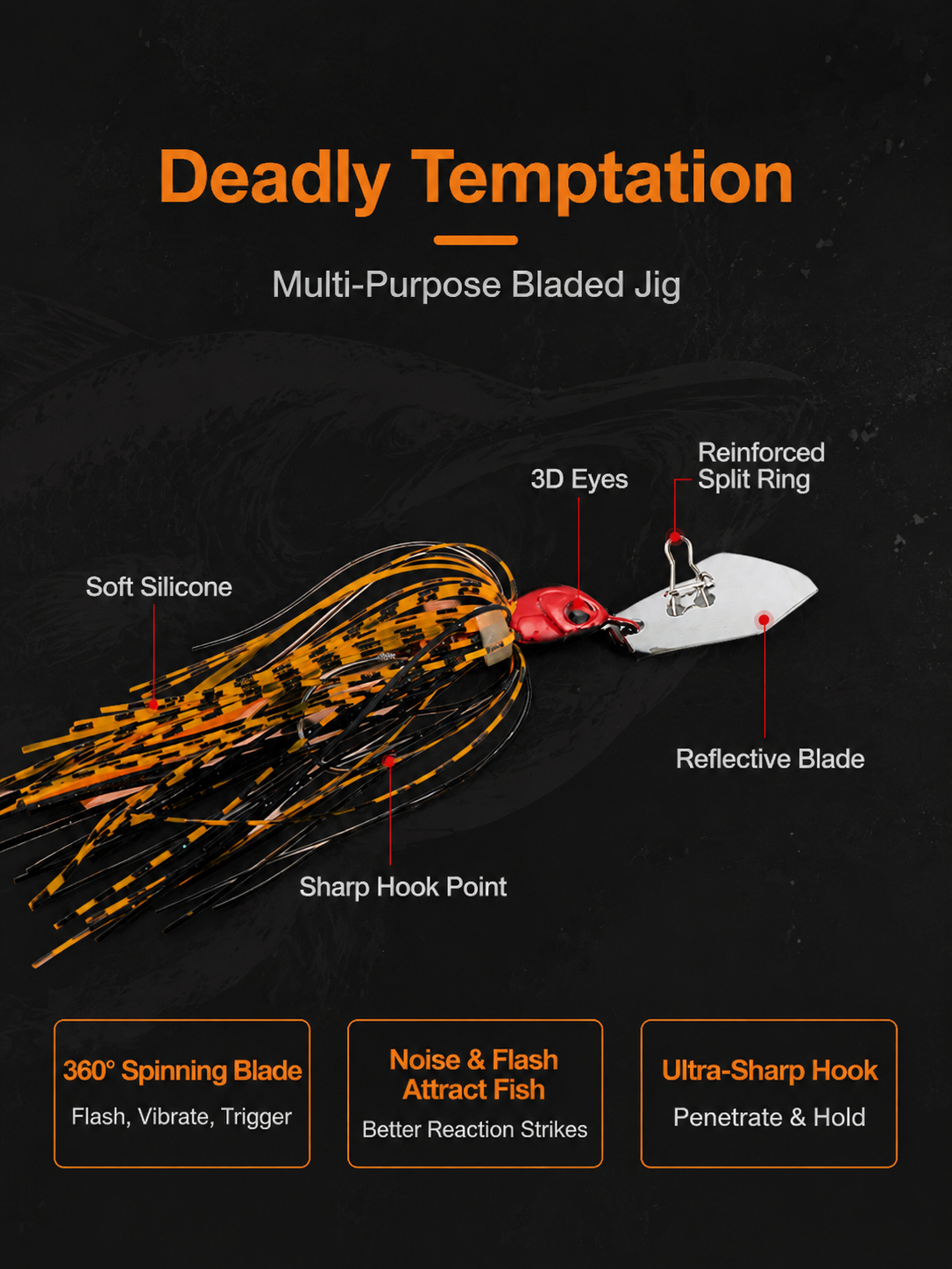 Spinnerbait Lure Set Silicone  - Fishing Lure Blade Bait avis et prix