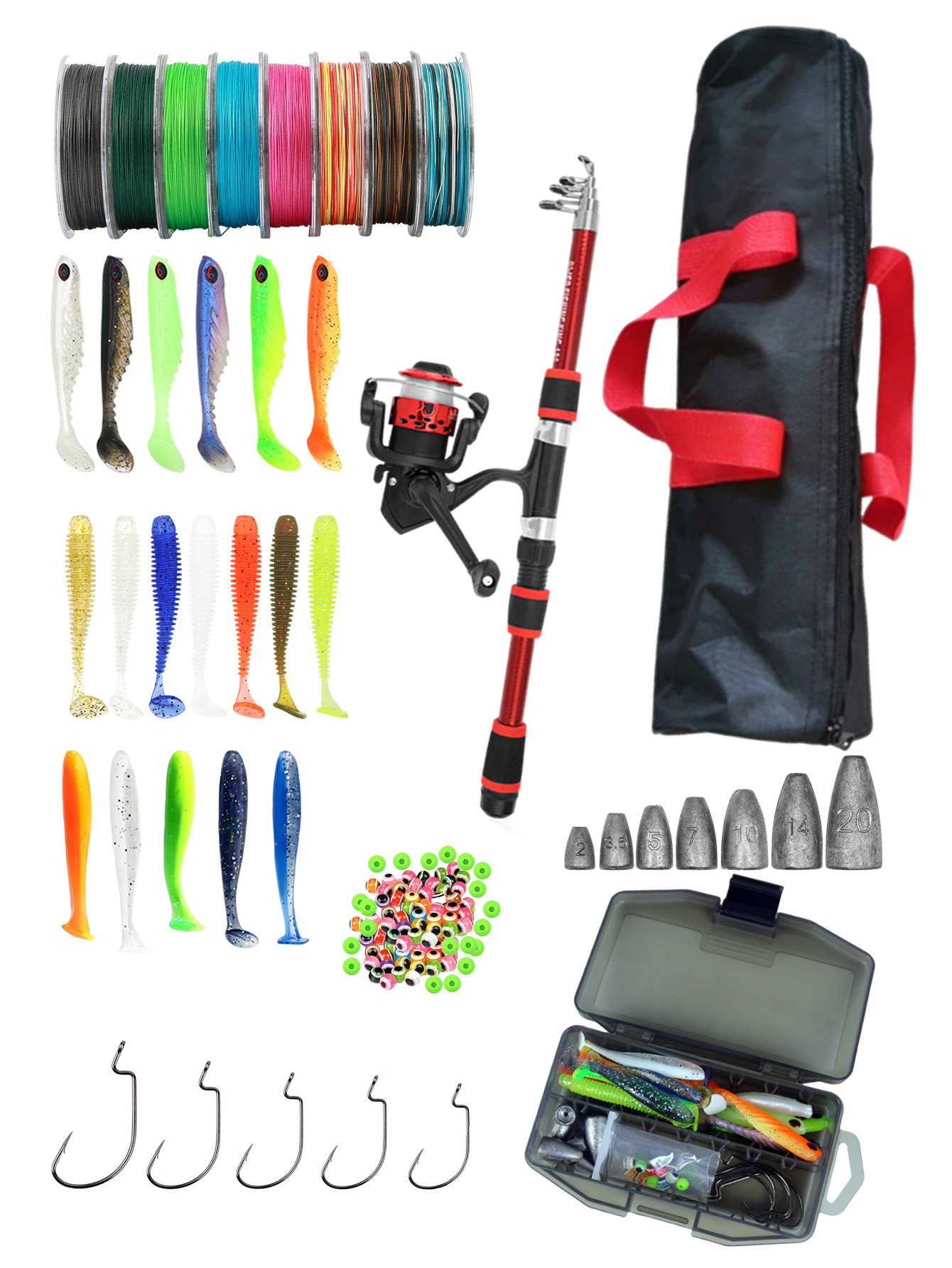 Fishing Rod Reel Combos Collap - Fishing Lure Making Kit avis et prix