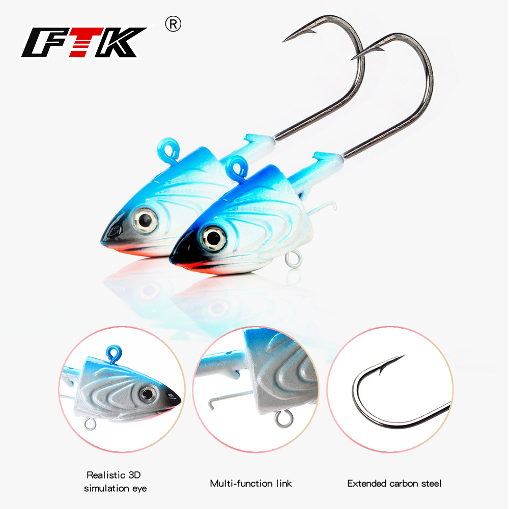 FTK 2PCS Jig Head Fishing Hook - Fishing Lure Soft Plastic avis et prix