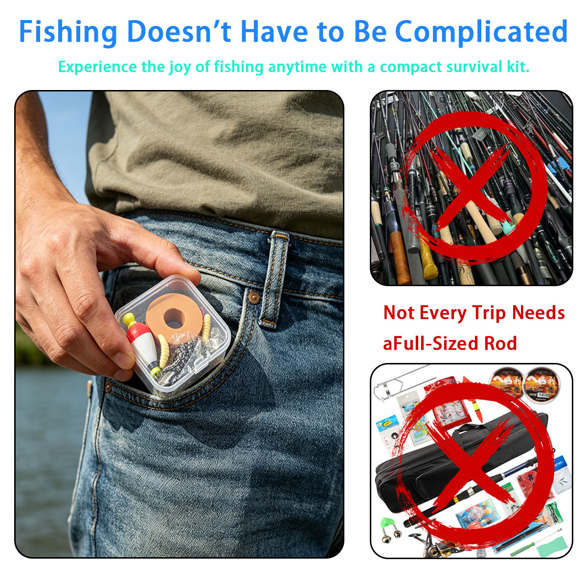 Portable Emergency Fishing Gea - Fishing Lure Kit avis et prix