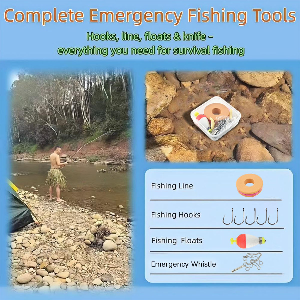 Portable Emergency Fishing Gea - Fishing Lure Kit avis et prix